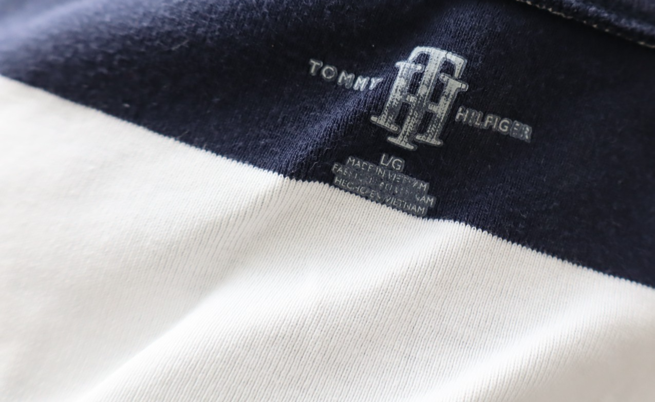 TOMMY HILFIGER MAGLIA COTONE DONNA TG. L WOMAN CASUAL VINTAGE T-SHIRT A RIGHE