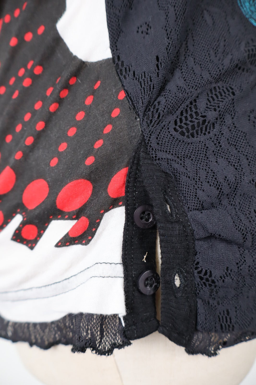 DESIGUAL MAGLIA CANOTTA TOP DONNA TG. L WOMAN T-SHIRT CASUAL VINTAGE COTONE