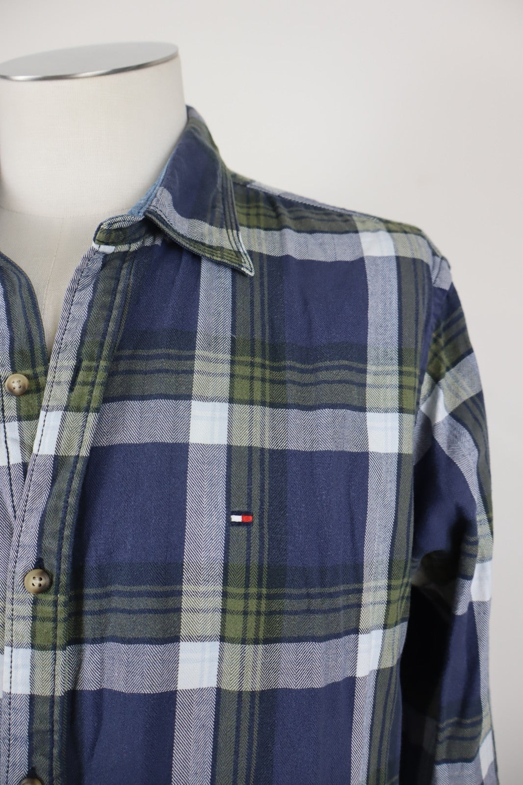 TOMMY HILFIGER CAMICIA MANICA LUNGA UOMO TG. L MAN CASUAL VINTAGE SHIRT COTONE