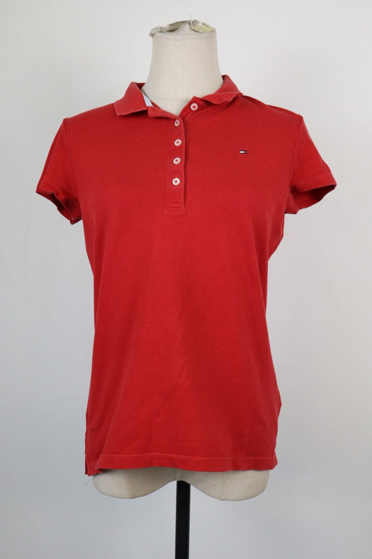 TOMMY HILFIGER DENIM POLO MAGLIA DONNA COTONE M WOMAN SHIRT CASUAL VINTAGE LOGO