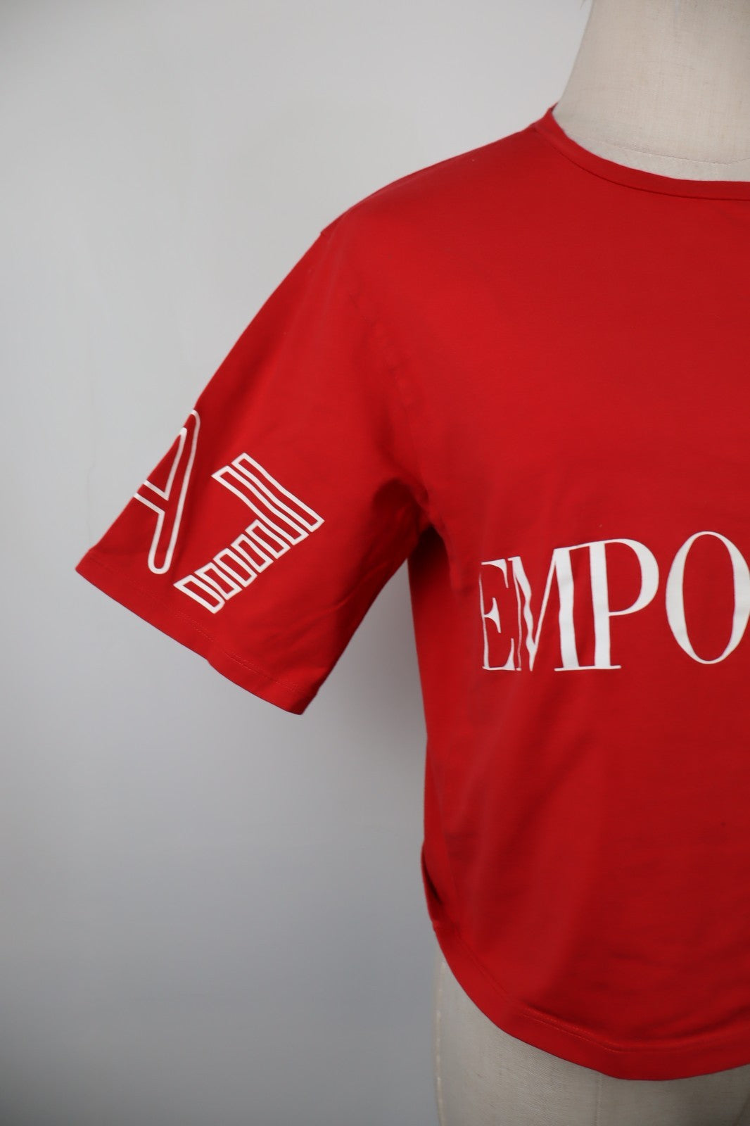 EA7 EMPORIO ARMANI MAGLIA COTONE DONNA TG. XS WOMAN CASUAL VINTAGE T-SHIRT LOGO