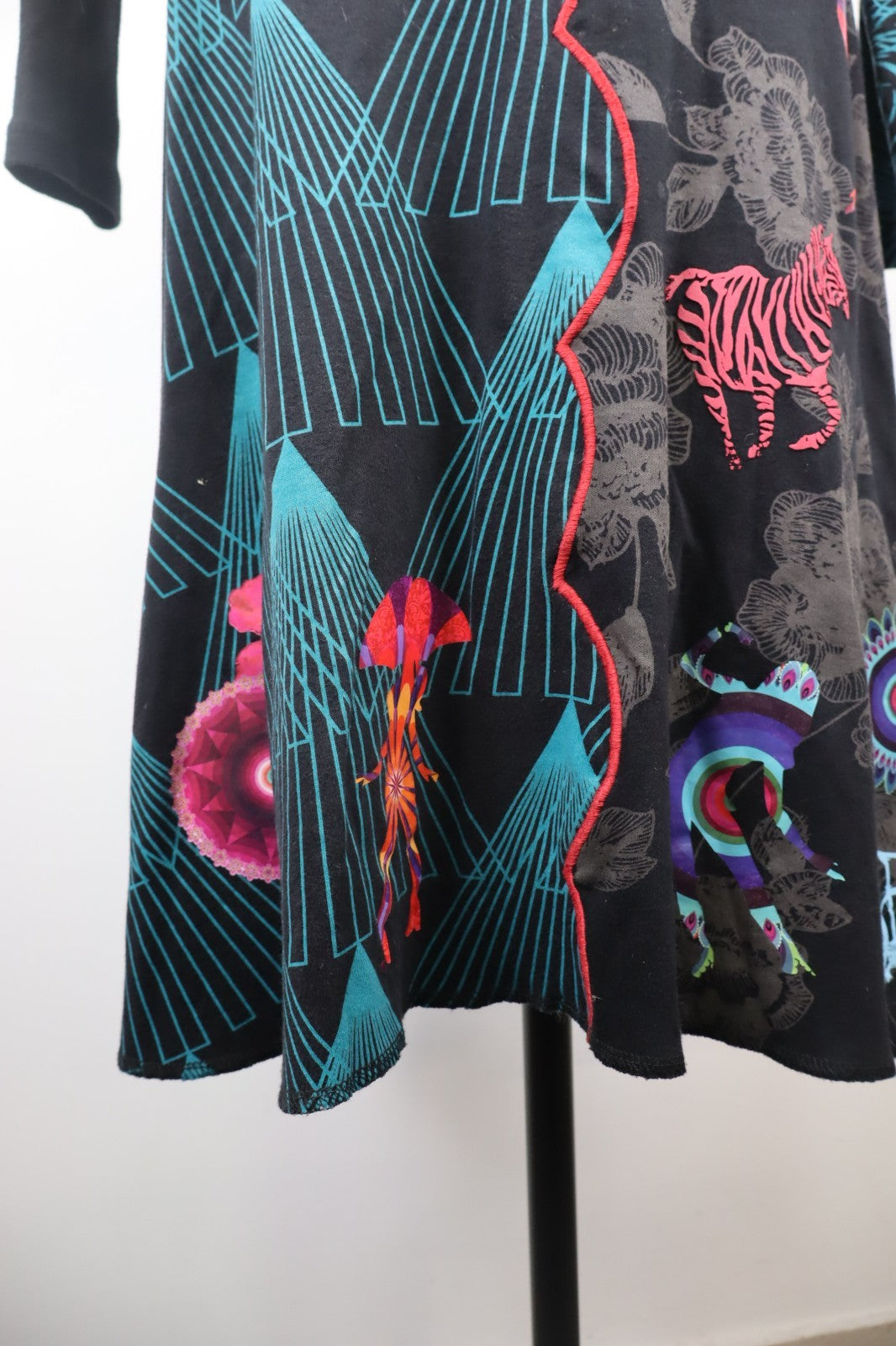 DESIGUAL VESTITO MANICA LUNGA DONNA TG M WOMAN CASUAL VINTAGE DRESS ABITO LOGO