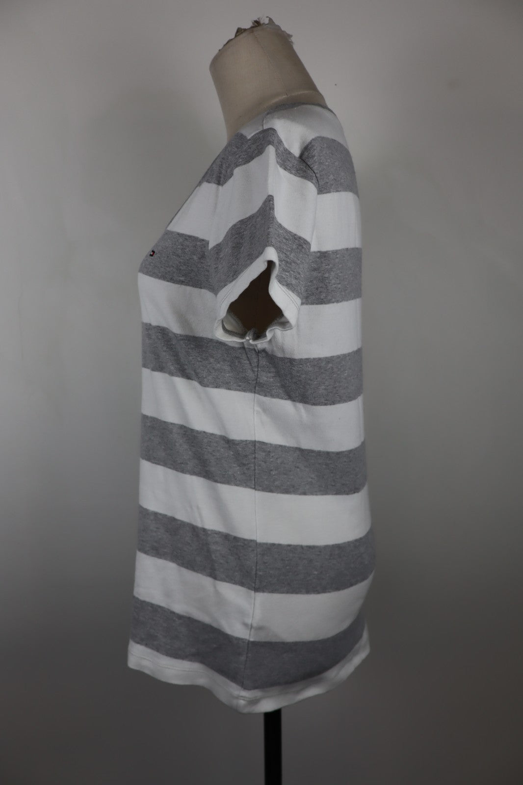 TOMMY HILFIGER MAGLIA COTONE DONNA TG. L WOMAN CASUAL VINTAGE T-SHIRT A RIGHE