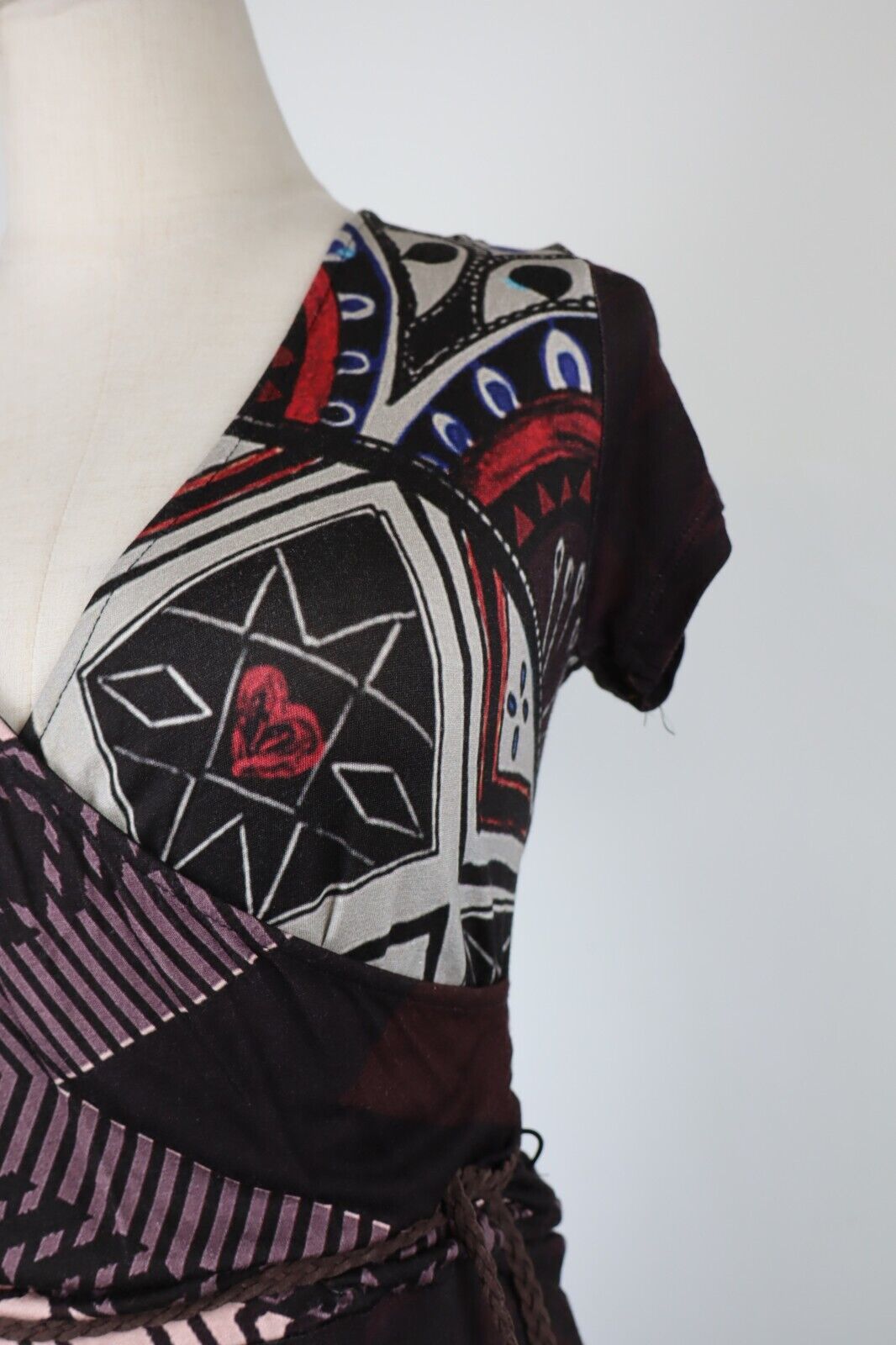 DESIGUAL VESTITO DONNA TG. S WOMAN CASUAL VINTAGE DRESS ABITO COTONE COTTON