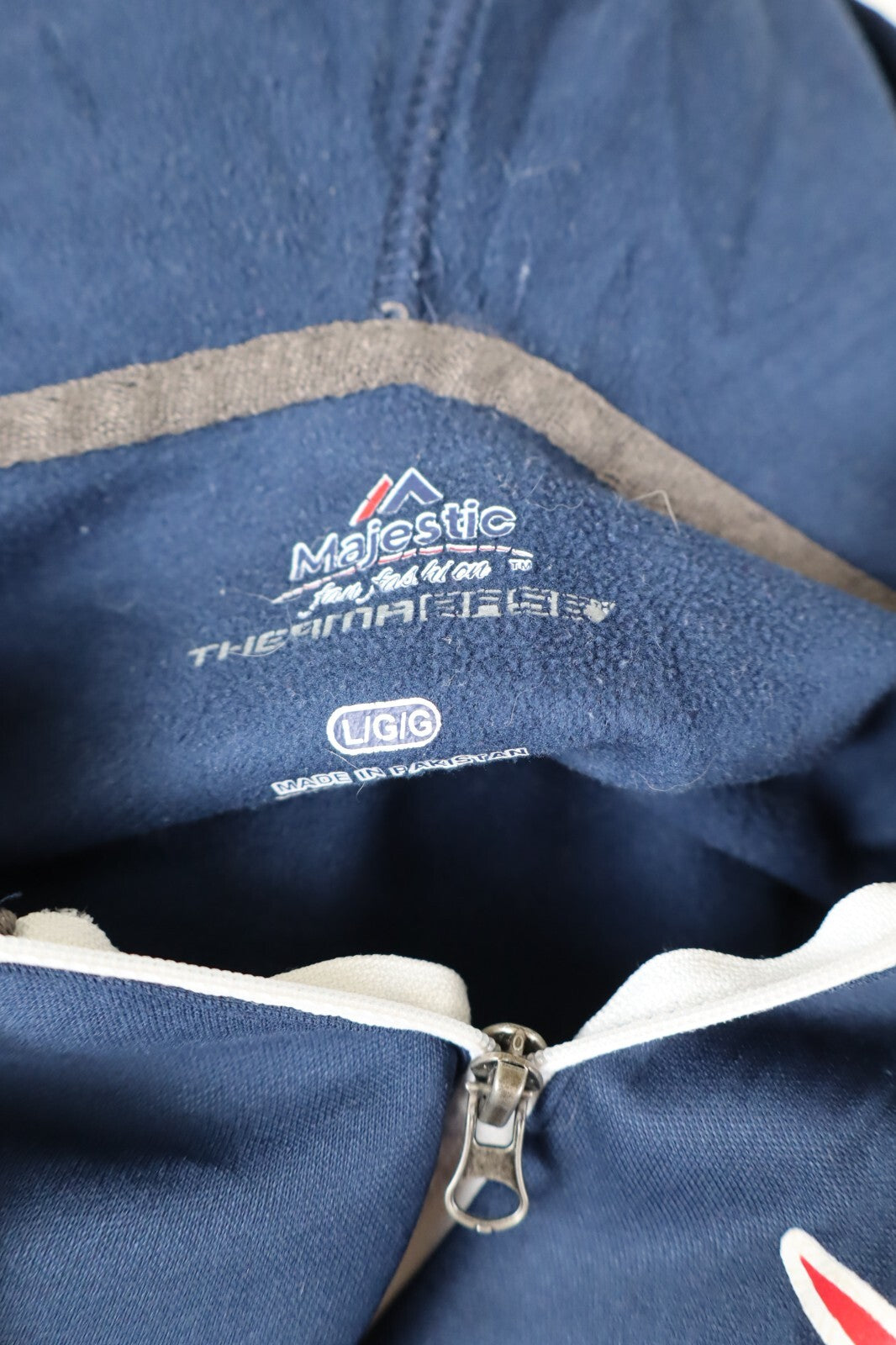 MAJESTIC PATRIOTS NFL FELPA MAGLIA SPORT RUGBY UOMO TG L VINTAGE MAN JACKET