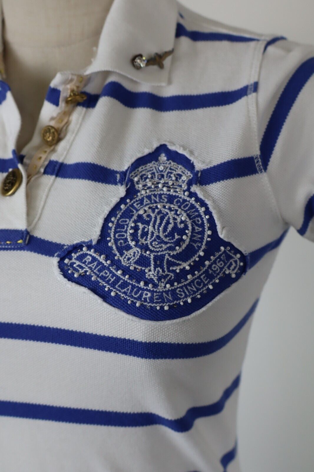 RALPH LAUREN POLO MAGLIA DONNA COTONE TG. S WOMAN SHIRT CASUAL VINTAGE