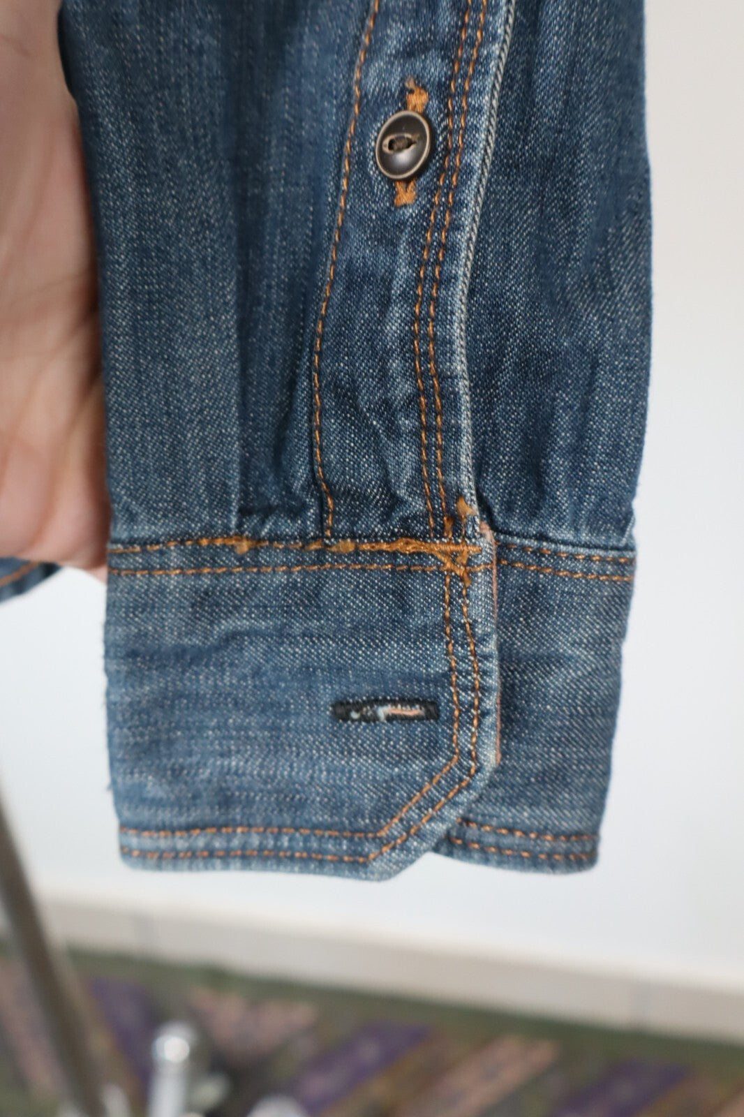 TIMBERLAND CAMICIA UOMO TG. S MAN CASUAL VINTAGE SHIRT COTONE JEANS DENIM