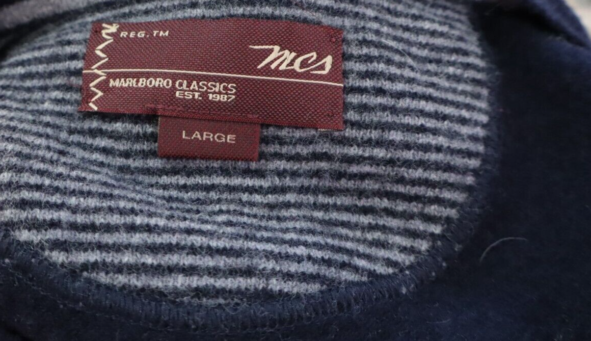 MARLBORO CLASSICS MAGLIONE SMANICATO LANA GILET UOMO Tg. L SWEATER MAN CASUAL