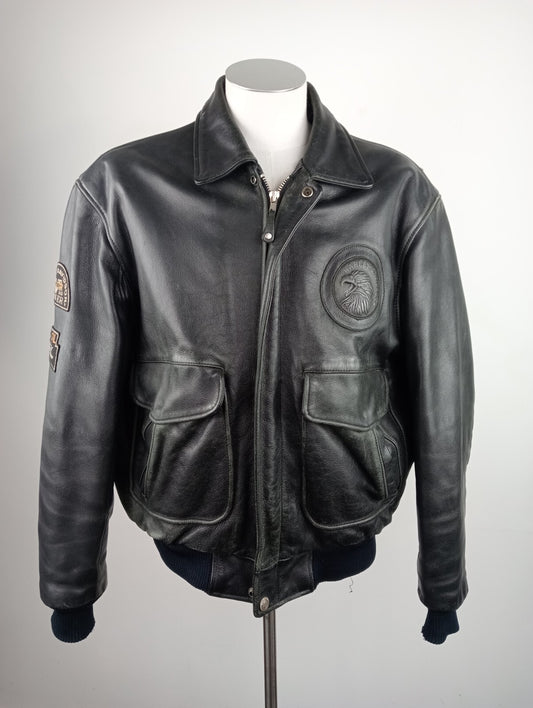 HARLEY DAVIDSON GIUBBINO PELLE MOTO LEATHER GIACCA UOMO Tg L MAN CASUAL JACKET