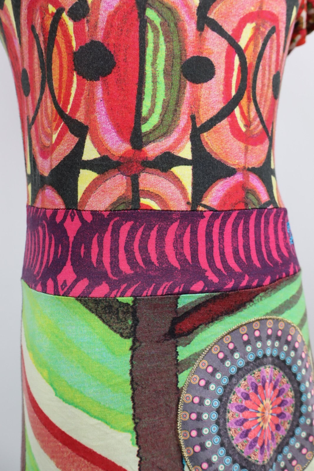 DESIGUAL VESTITO ABITO MEZZE MANICHE DONNA TG. M WOMAN CASUAL VINTAGE DRESS