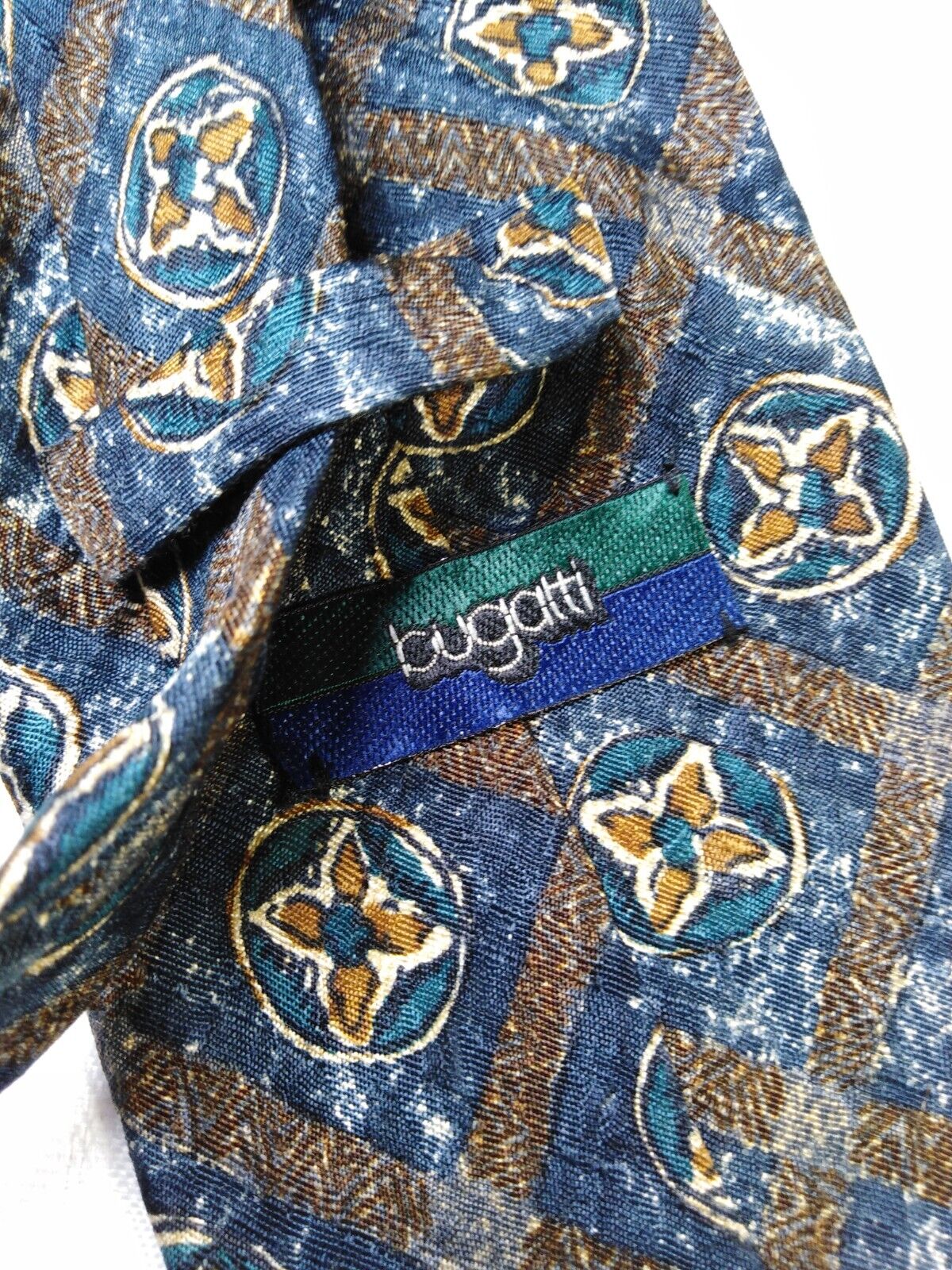 BUGATTI 100%  SILK TIE SETA CRAVATTA NECKTIE MADE IN ITALY