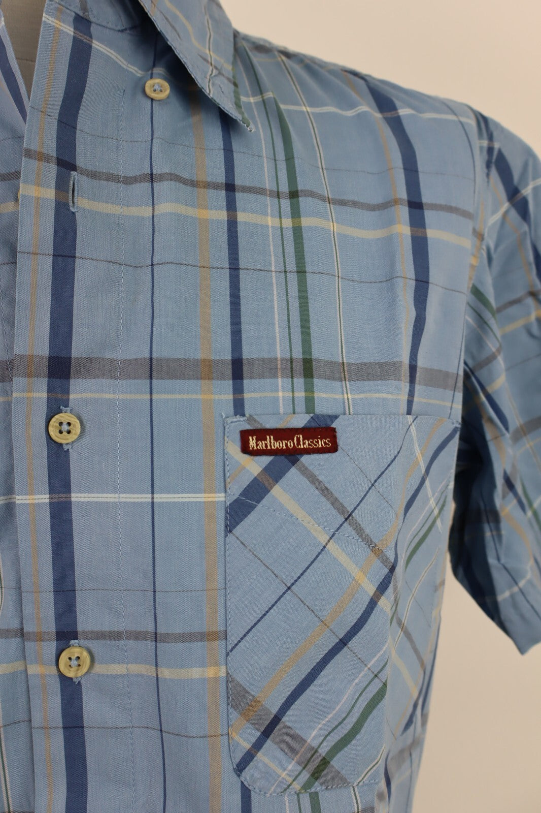 MARLBORO CLASSICS CAMICIA UOMO COTONE TG. S MAN CASUAL VINTAGE COTTON SHIRT