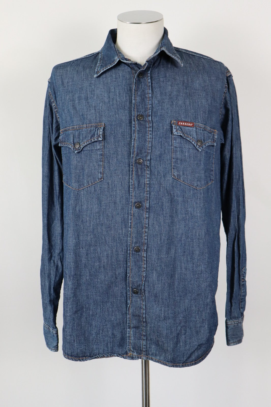 CARRERA JEANS CAMICIA UOMO TG. L  MAN CASUAL VINTAGE SHIRT COTONE DENIM