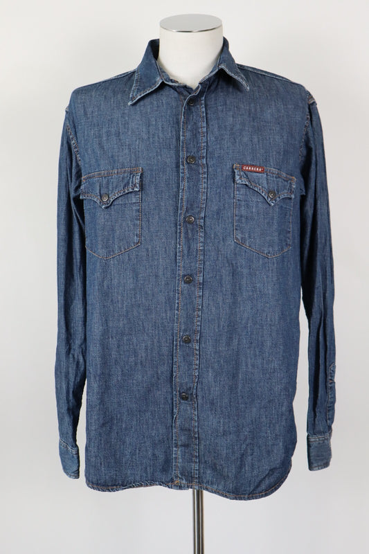 CARRERA JEANS CAMICIA UOMO TG. L  MAN CASUAL VINTAGE SHIRT COTONE DENIM