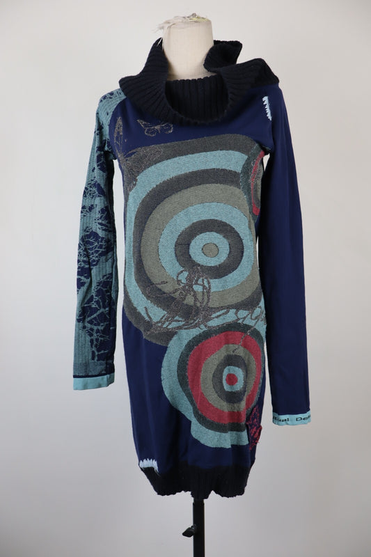 DESIGUAL VESTITO ABITO DONNA TG. XL WOMAN CASUAL VINTAGE DRESS COTONE