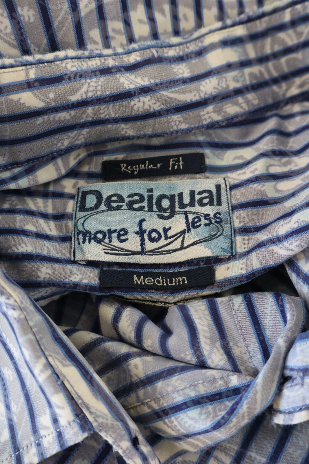 DESIGUAL CAMICIA COTONE SHIRT UOMO TG M  MAN VINTAGE CASUAL LOGO