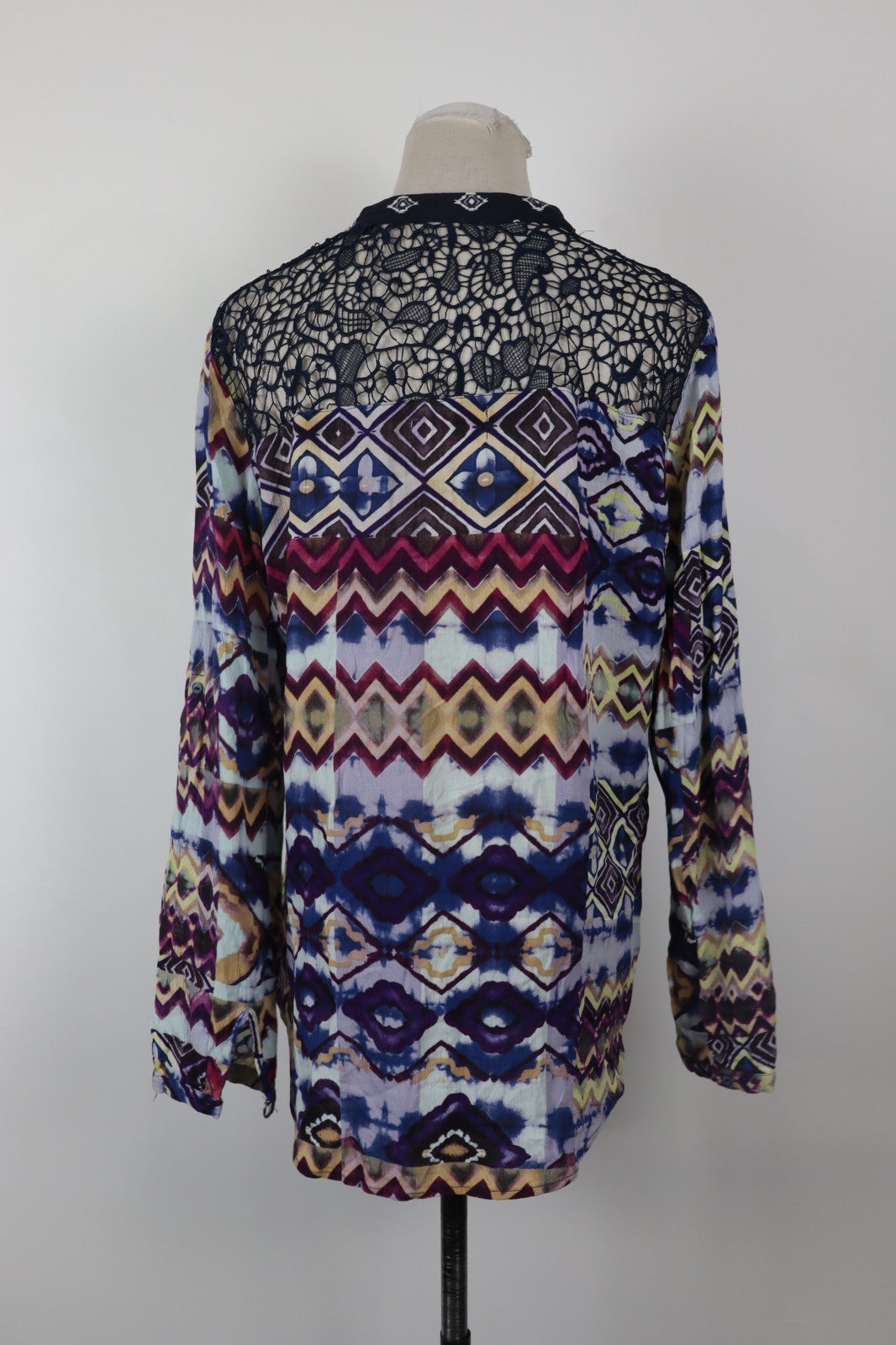 DESIGUAL CAMICIA DONNA TG. XL WOMAN SHIRT CASUAL VINTAGE VISCOSA