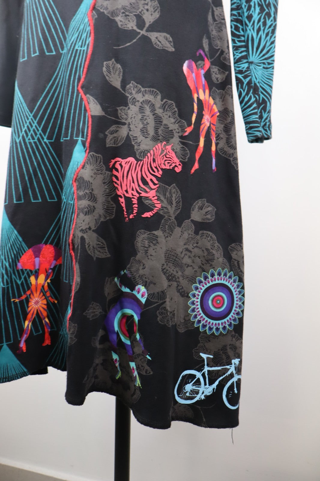 DESIGUAL VESTITO MANICA LUNGA DONNA TG M WOMAN CASUAL VINTAGE DRESS ABITO LOGO