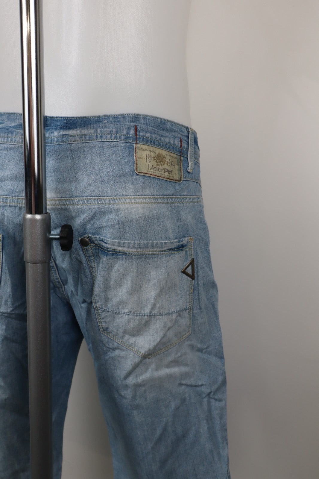 MELTIN' POT BERMUDA PANTALONE SHORTS UOMO TG 30 MAN VINTAGE CASUAL PANTS DENIM