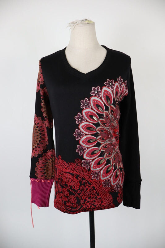 DESIGUAL MAGLIA DONNA TG. L WOMAN T-SHIRT CASUAL VINTAGE COTONE COTTON