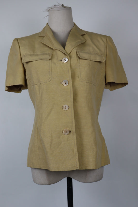 MARELLA BLAZER GIACCA DONNA Tg 42 WOMAN CASUAL VINTAGE JACKET LINO SETA