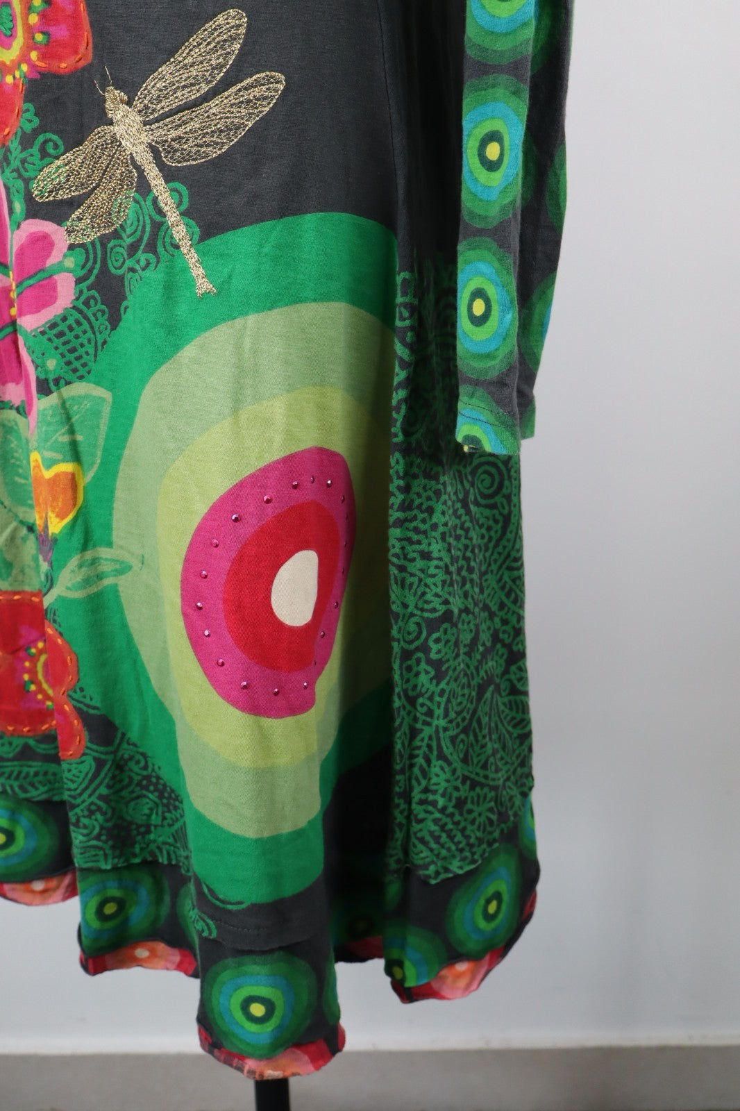 DESIGUAL  VESTITO ABITO DONNA TG.  XL SHORT WOMAN CASUAL VINTAGE DRESS