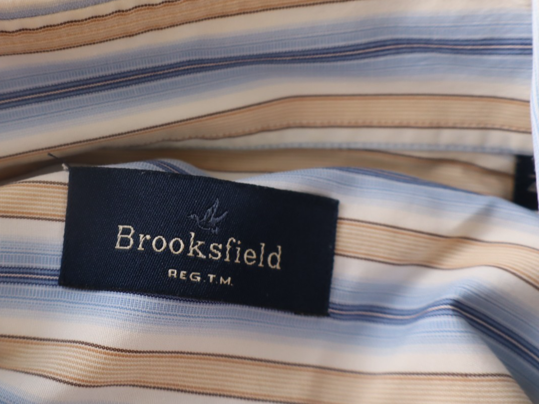 BROOKSFIELD CAMICIA UOMO TG. 43 VII MAN CASUAL VINTAGE SHIRT COTONE COTTON LOGO
