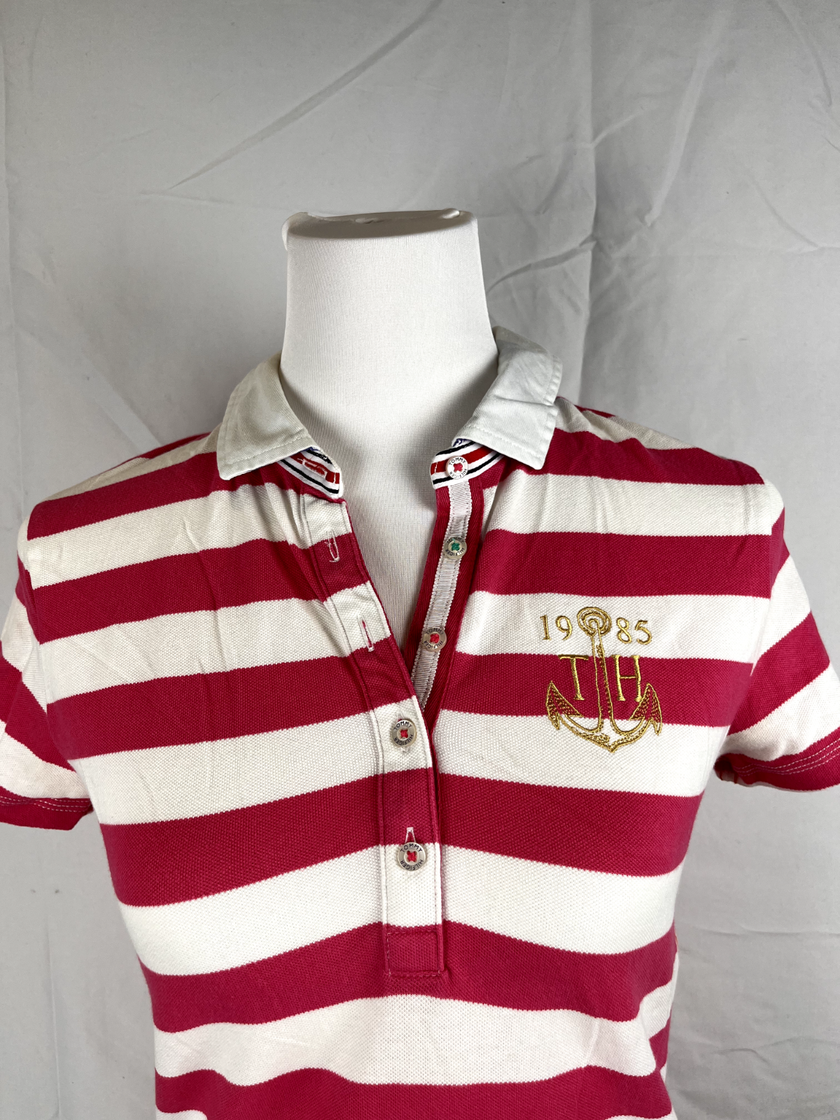 TOMMY HILFIGER POLO MAGLIA DONNA COTONE TG L WOMAN CASUAL VINTAGE TOP T-SHIRT