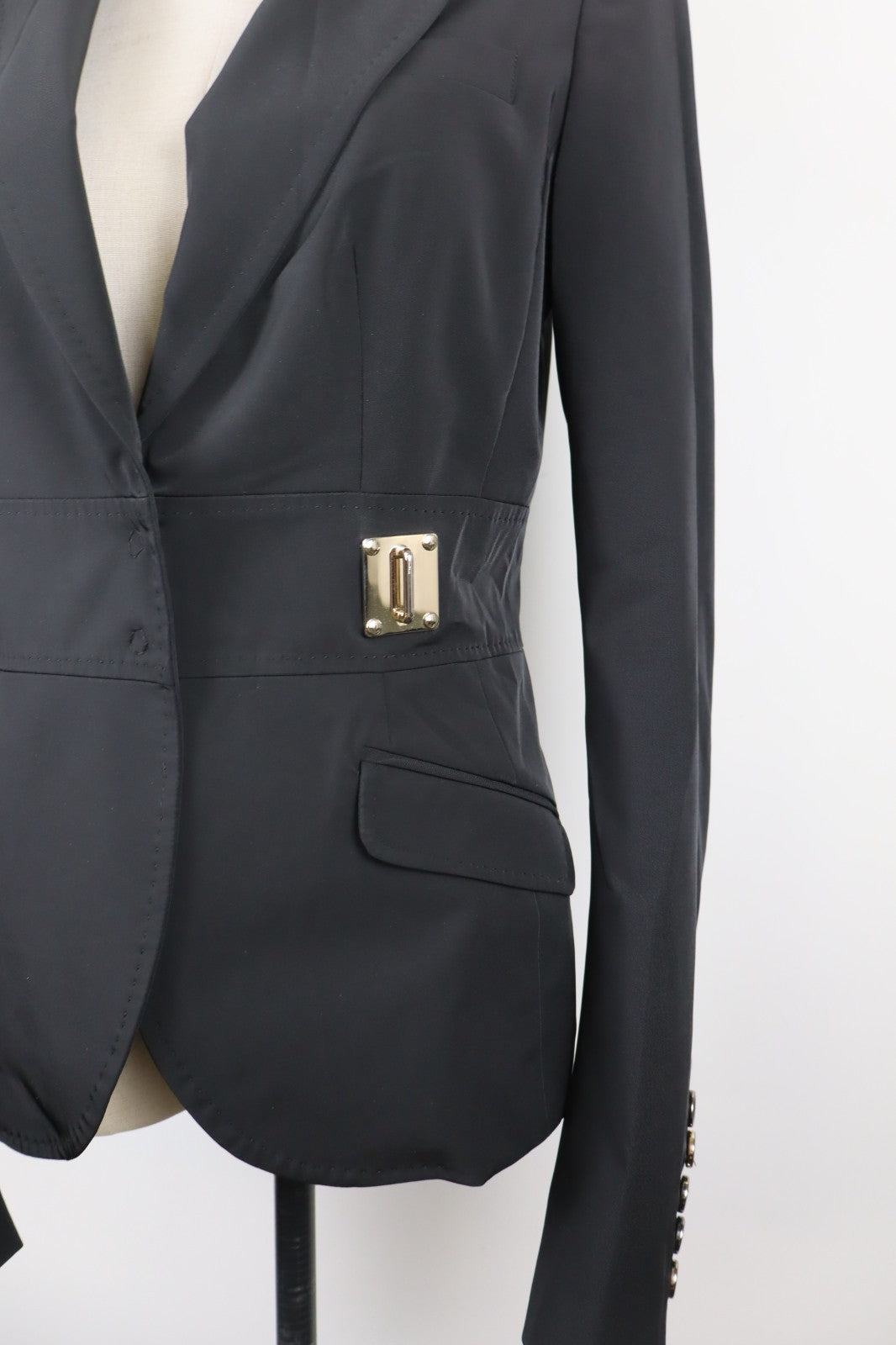 ELISABETTA FRANCHI BLAZER GIACCA DONNA Tg 44 WOMAN CASUAL VINTAGE JACKET NERO