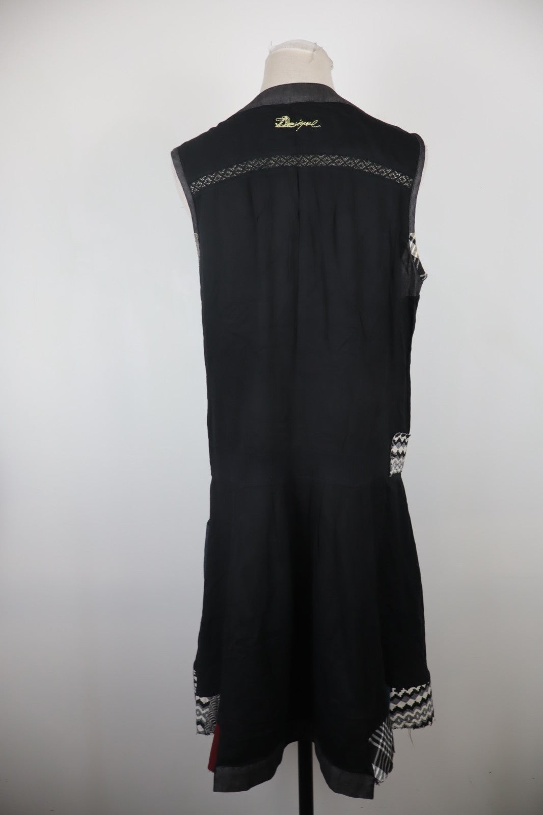 DESIGUAL VESTITO SMANICATO DONNA TG L WOMAN CASUAL VINTAGE DRESS ABITO COTONE