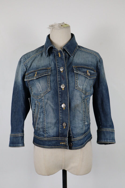 GATTINONI JEANS GIUBBINO DONNA Tg. 42 WOMAN CASUAL JACKET COTONE DENIM VINTAGE