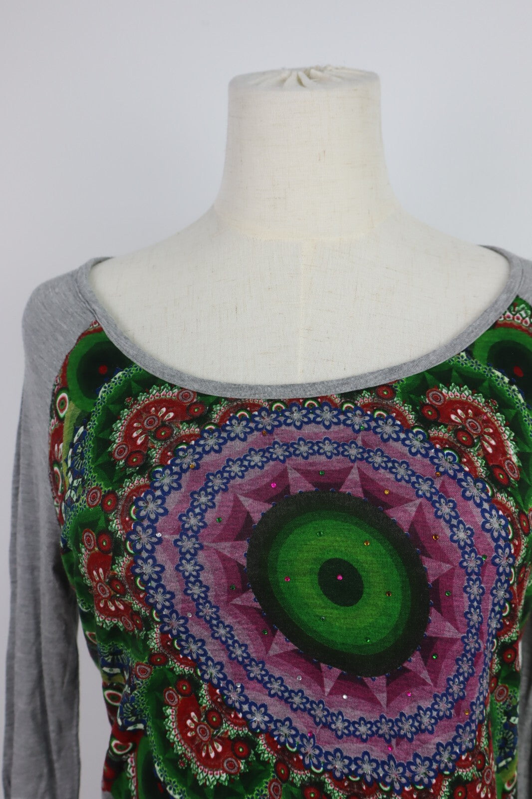 DESIGUAL MAGLIA DONNA TG. 48 WOMAN T-SHIRT CASUAL VINTAGE COTONE