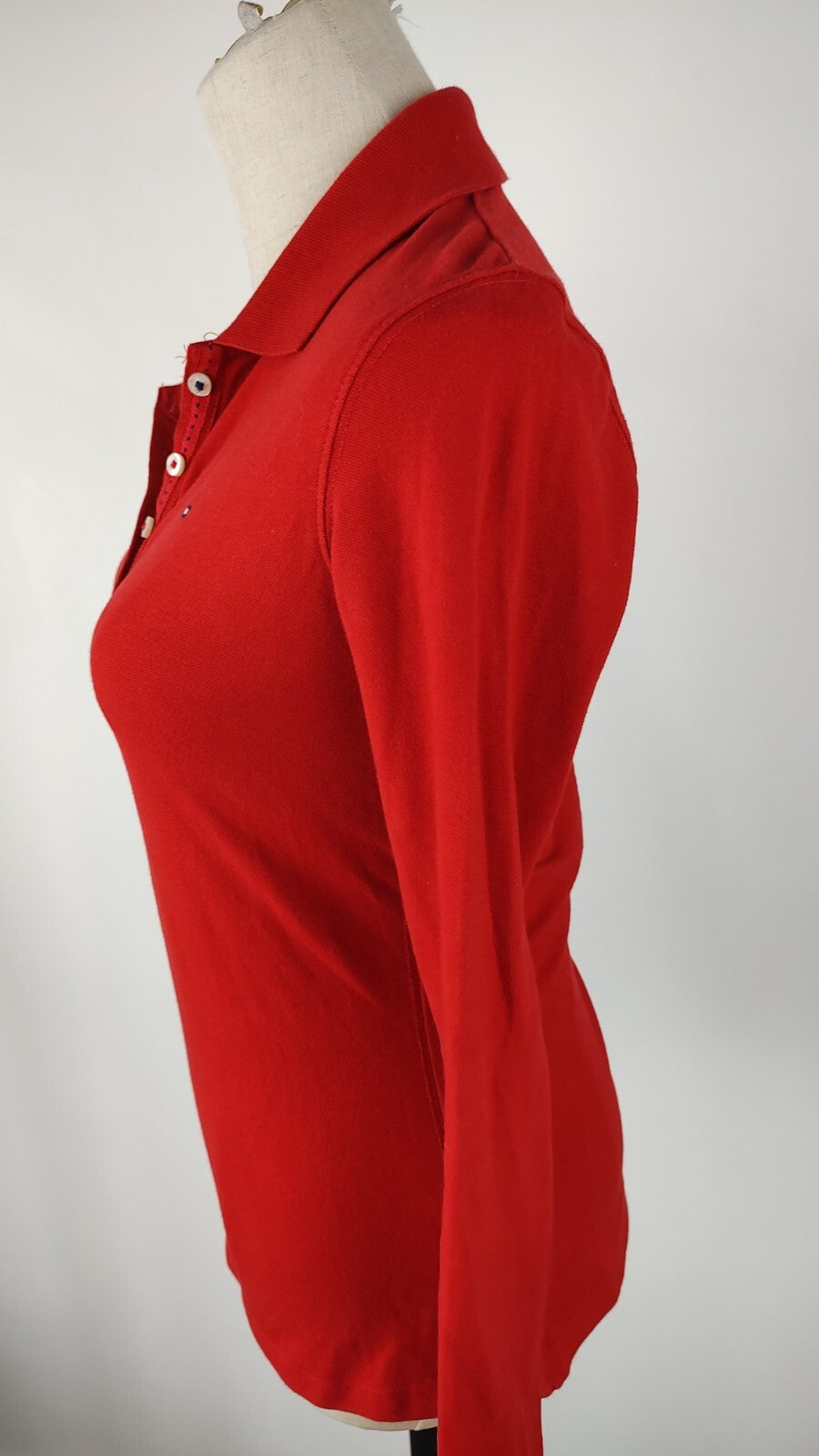 TOMMY HILFIGER POLO MAGLIA DONNA COTONE TG. XS WOMAN SHIRT CASUAL VINTAGE COTTON