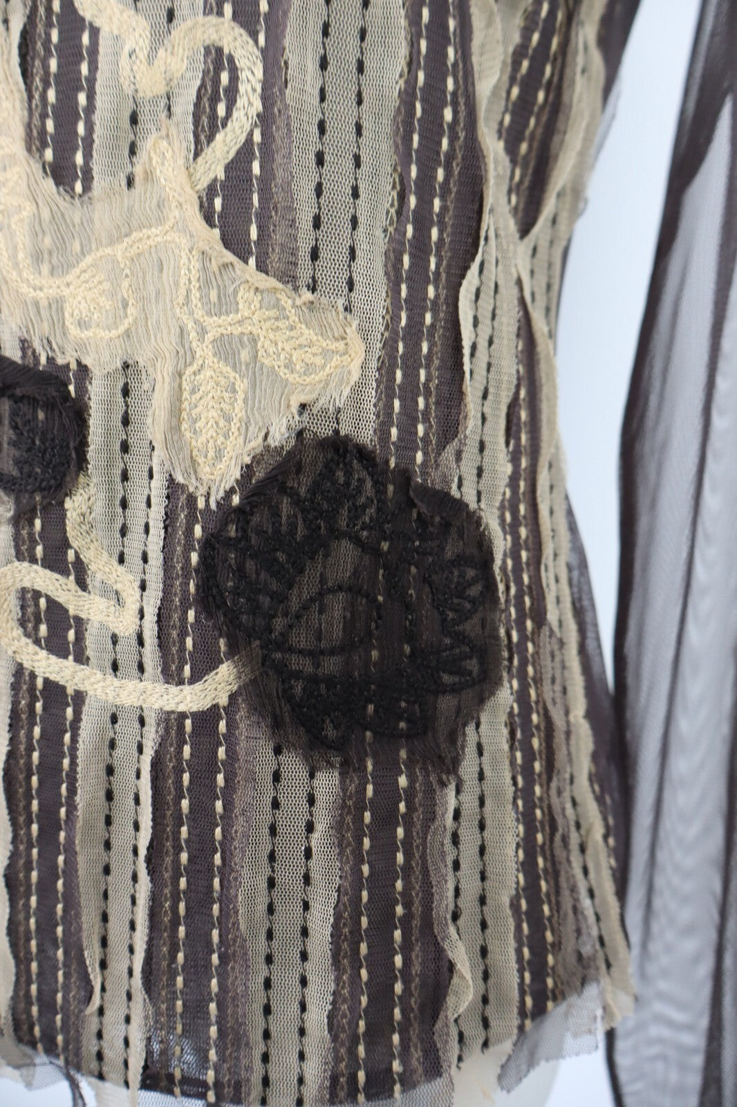 MARELLA MAGLIA DONNA TG. M WOMAN CASUAL VINTAGE T-SHIRT TOP TRASPARENTE