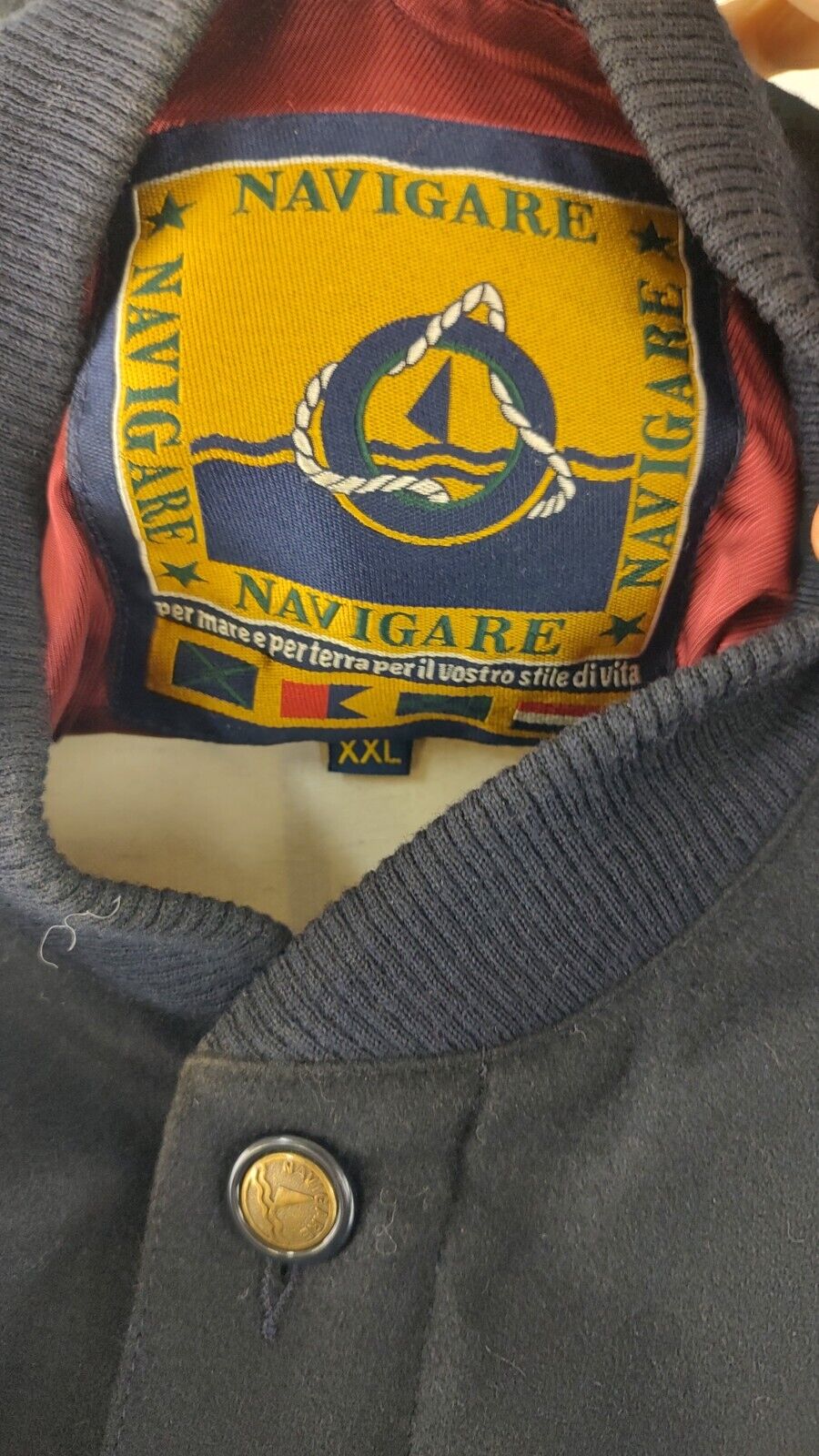 NAVIGARE GIUBBINO LANA UOMO  Tg 2XL MAN CASUAL VINTAGE JACKET