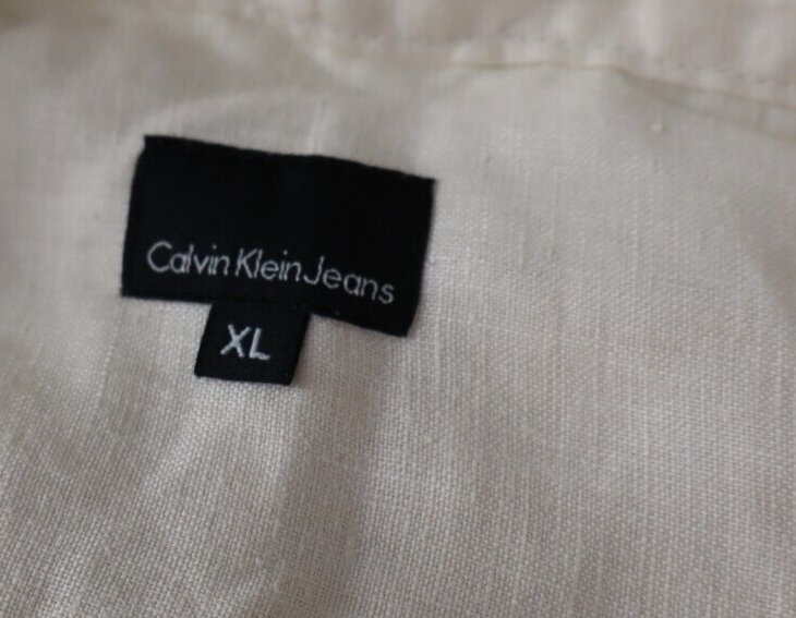 CALVIN KLEIN JEANS CAMICIA SHIRT UOMO Tg XL MAN VINTAGE CASUAL LINO LINEN