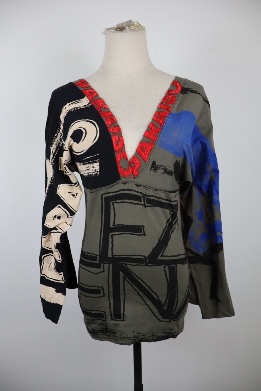 DESIGUAL MAGLIA MANICHE LUNGHE DONNA TG. S WOMAN T-SHIRT CASUAL VINTAGE COTONE