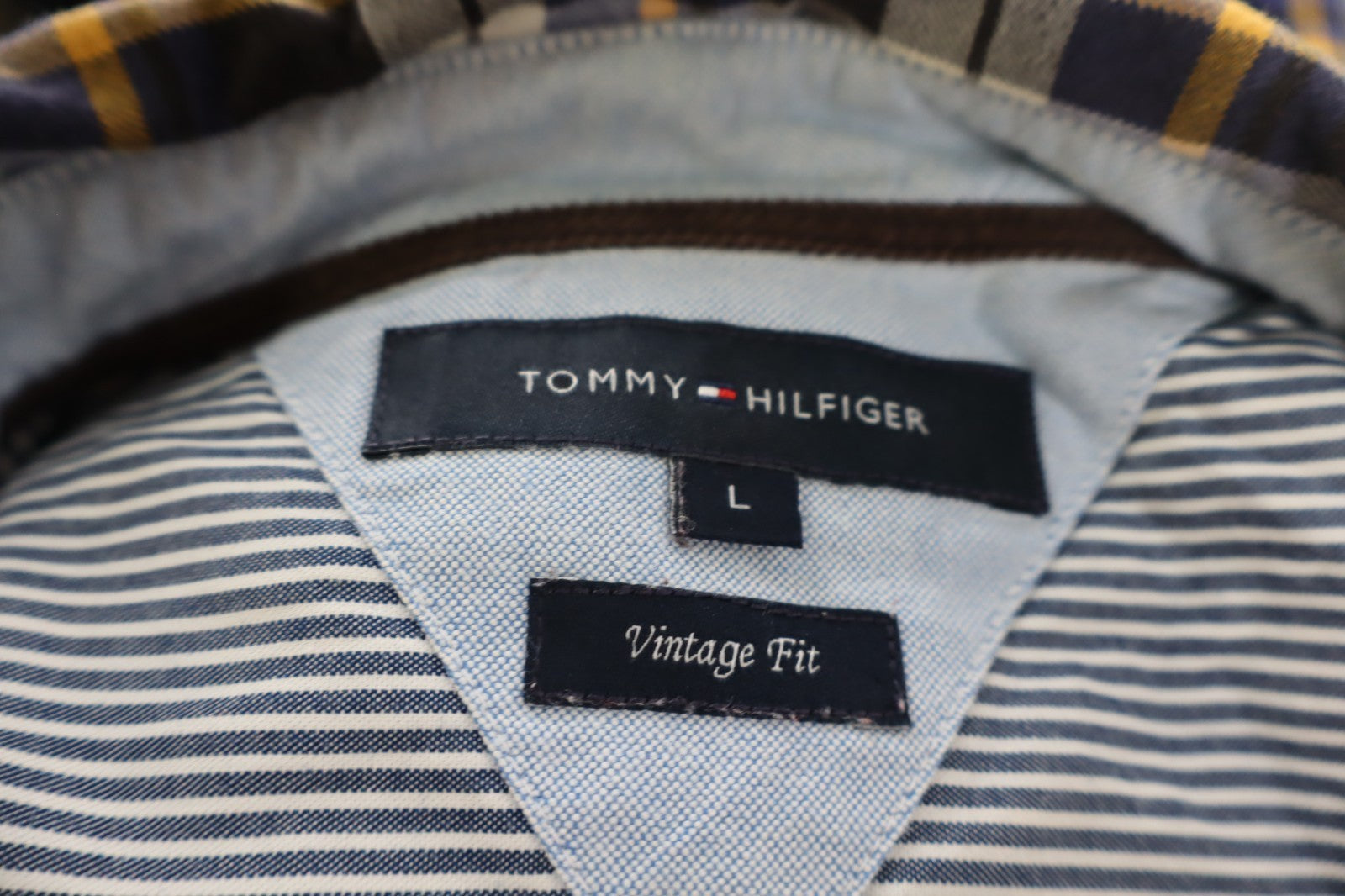 TOMMY HILFIGER CAMICIA UOMO TG. L MAN CASUAL VINTAGE SHIRT COTONE COTTON LOGO