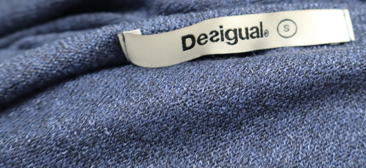 DESIGUAL VESTITO ABITO DONNA TG. S WOMAN CASUAL VINTAGE DRESS POLIESTERE BLU