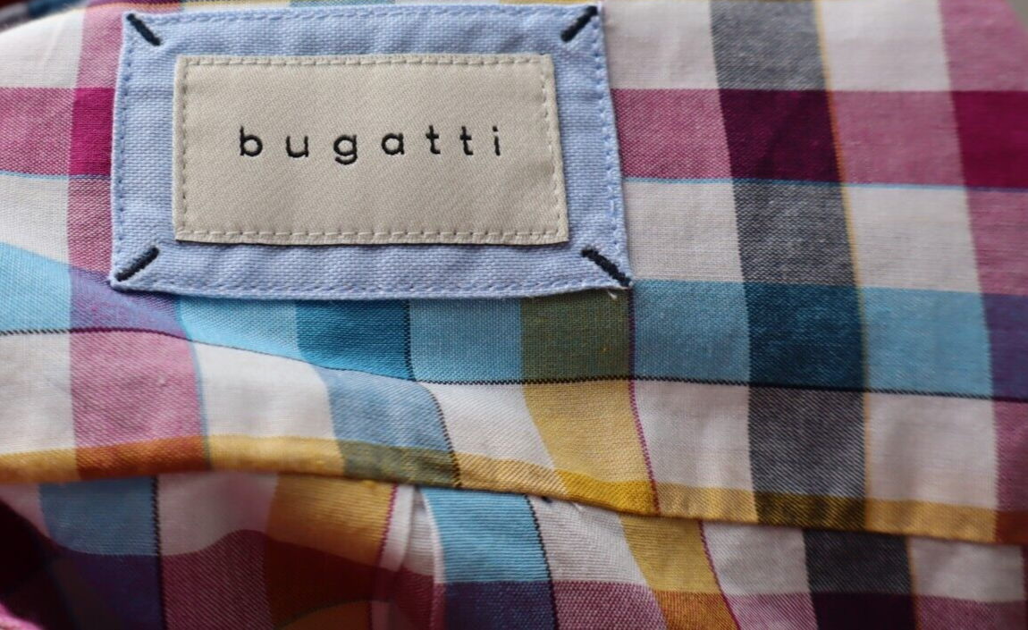 BUGATTI CAMICIA UOMO COTONE TG. L 41 42 MAN CASUAL VINTAGE COTTON SHIRT