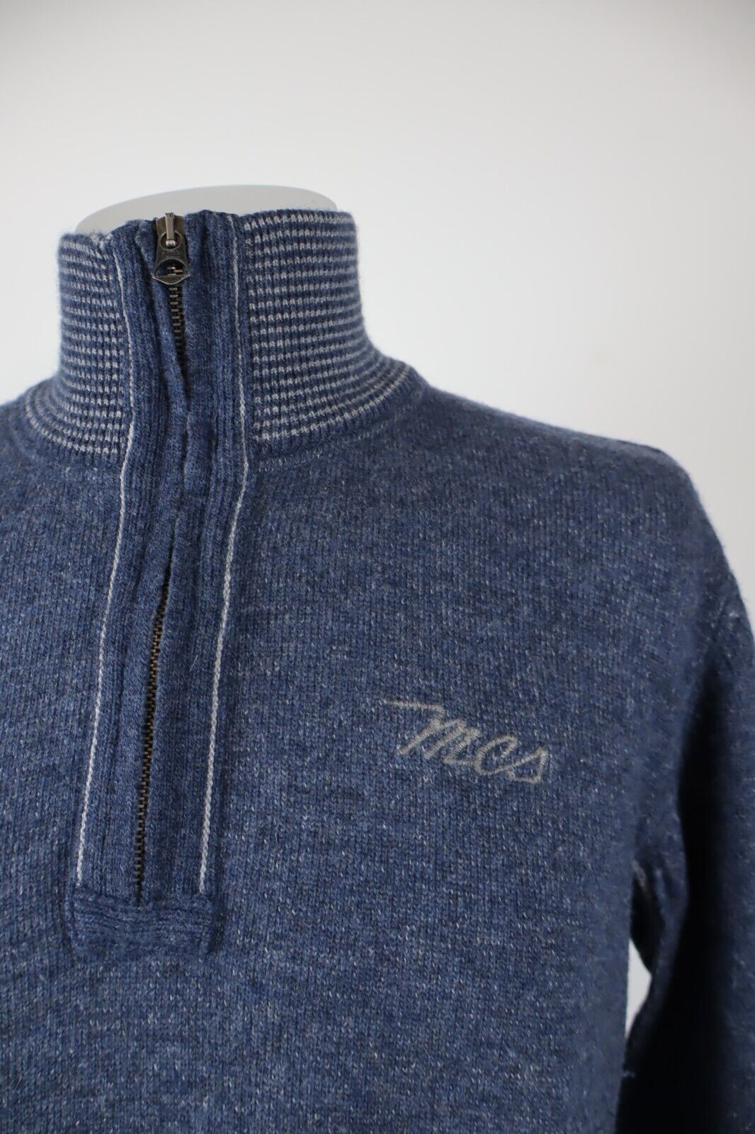 MARLBORO CLASSIC MAGLIONE CON ZIP VINTAGE UOMO LANA COTONE L MAN SWEATER CASUAL