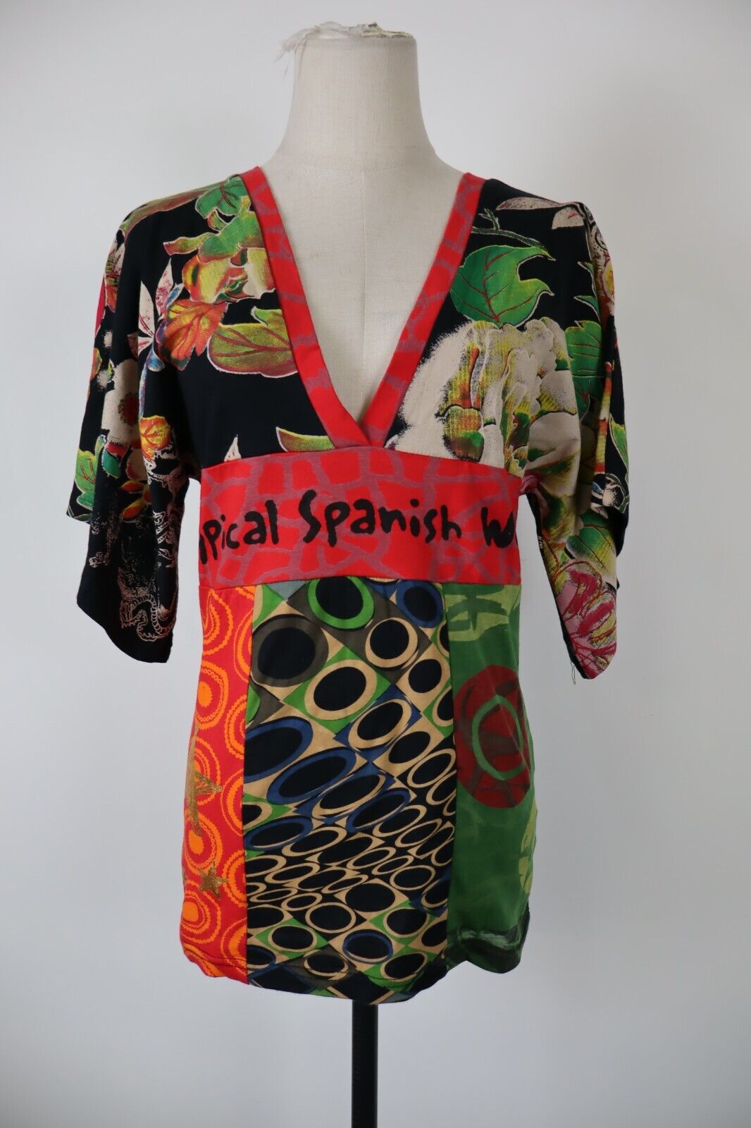 DESIGUAL MAGLIA DONNA TG. M WOMAN CASUAL VINTAGE T-SHIRT TOP