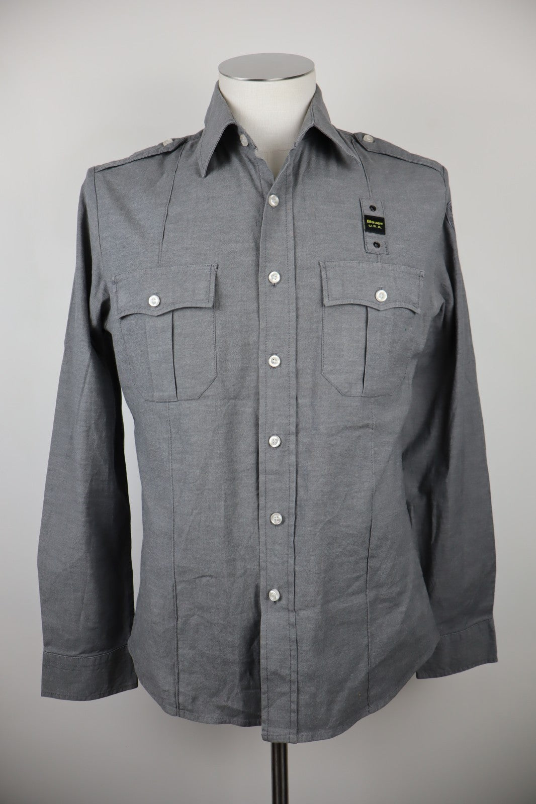 BLAUER CAMICIA MANICHE LUNGHE UOMO COTONE TG M MAN CASUAL VINTAGE SHIRT COTTON