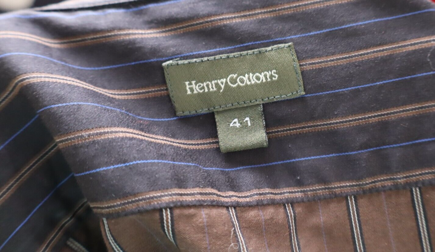HENRY COTTON'S CAMICIA UOMO TG. 41 MAN CASUAL VINTAGE SHIRT COTONE COTTON