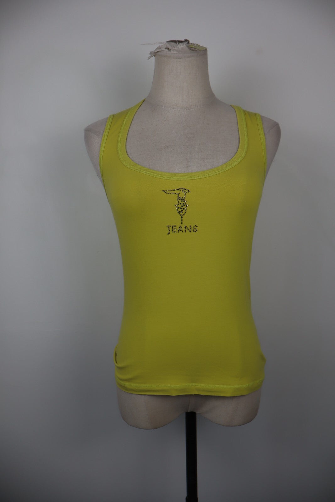 TRUSSARDI JEANS CANOTTA MAGLIA TOP DONNA S WOMAN CASUAL VINTAGE T-SHIRT COTONE