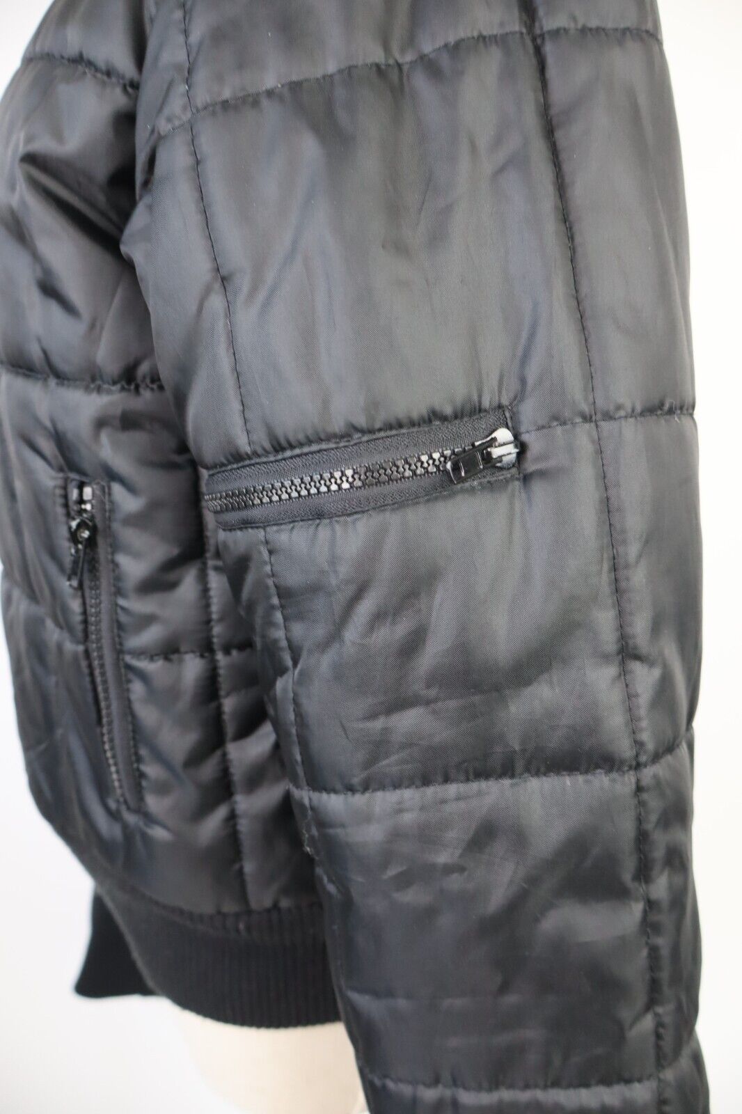 GIUBBINO IMBOTTITO MINIMALISTA SATINATO BOMBER URBAN DONNA TG 2 WOMAN Y2K 2000'S
