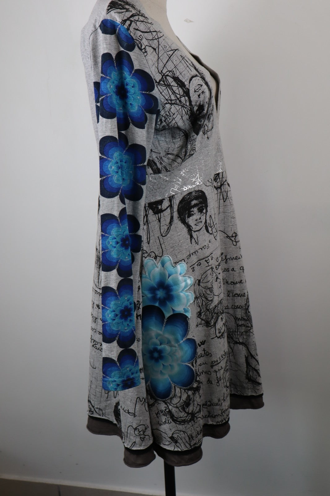 DESIGUAL  VESTITO ABITO DONNA TG.  XL SHORT WOMAN CASUAL VINTAGE DRESS