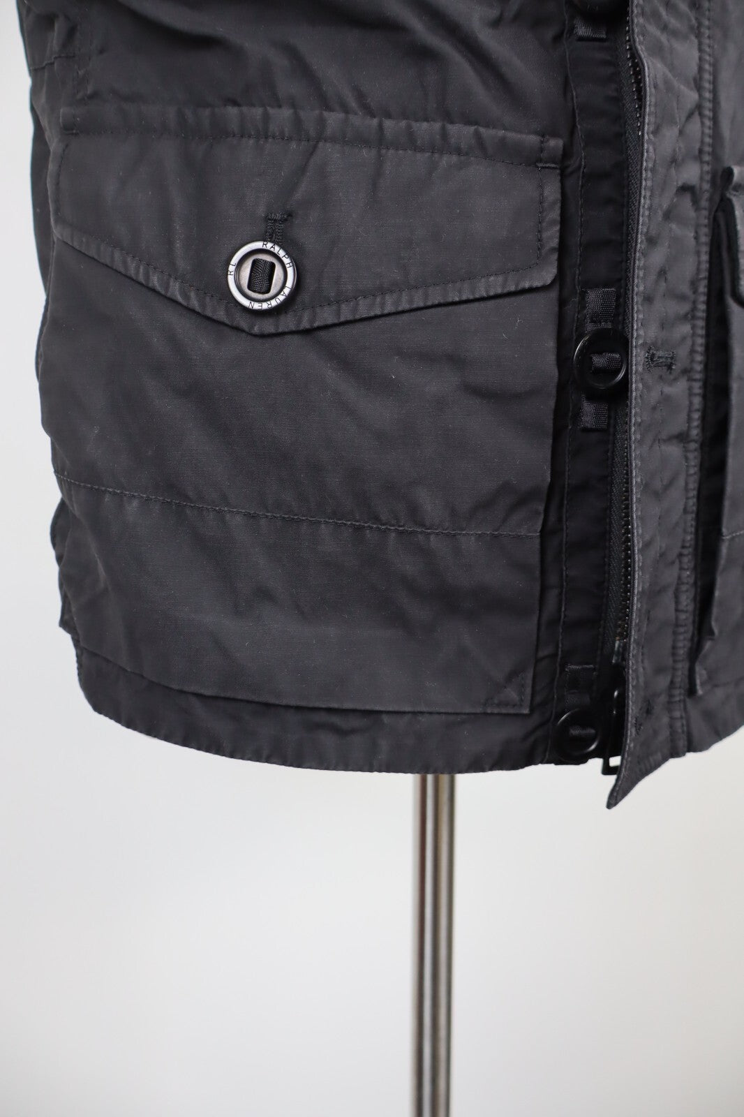 RALPH LAUREN GIUBBINO SMANICATO GILET UOMO TG M MAN CASUAL VINTAGE JACKET NERO