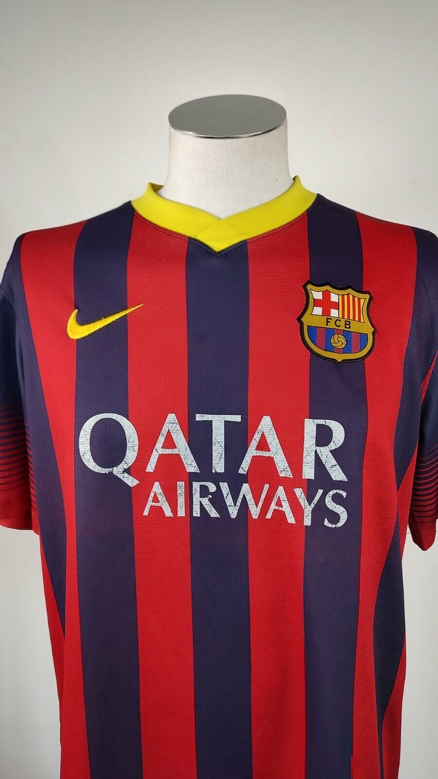 NIKE BARCELLONA MAGLIA CALCIO UOMO Tg L TRIKOT JERSEY SOCCER VINTAGE SPORT 13/14