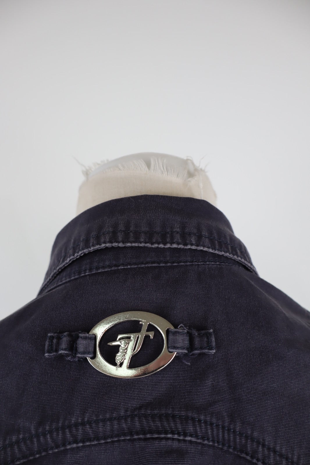 TRUSSARDI JEANS GIUBBINO GIACCA DONNA Tg. 46 WOMAN JACKET COTONE DENIM LOGO